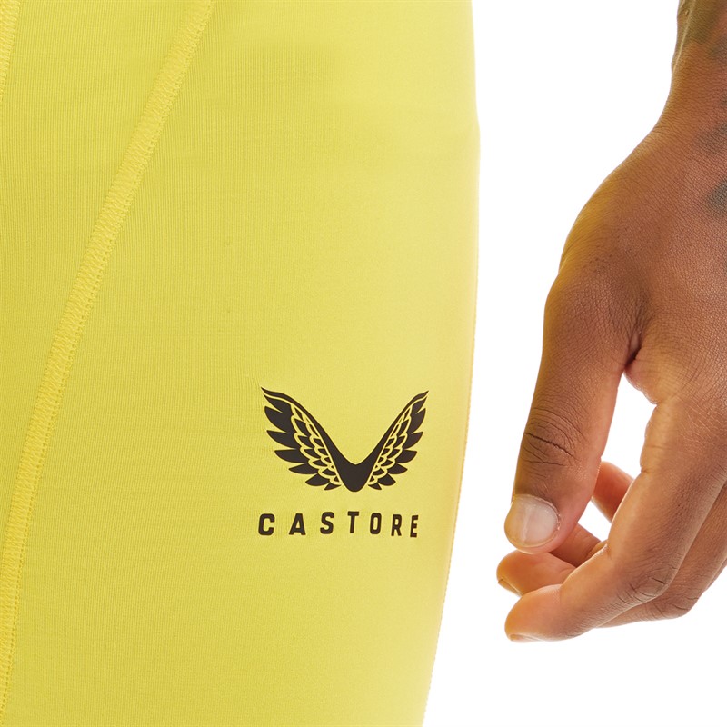 Castore Mens Baselayer Shorts Blazing Yellow