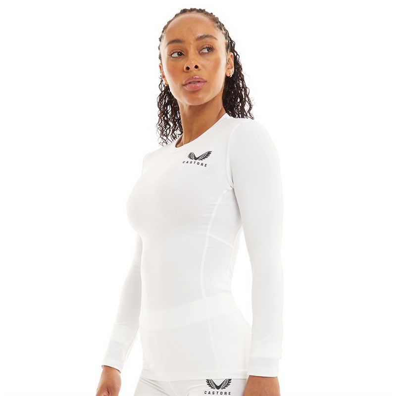 Castore Womens Baselayer Long Sleeve Top White