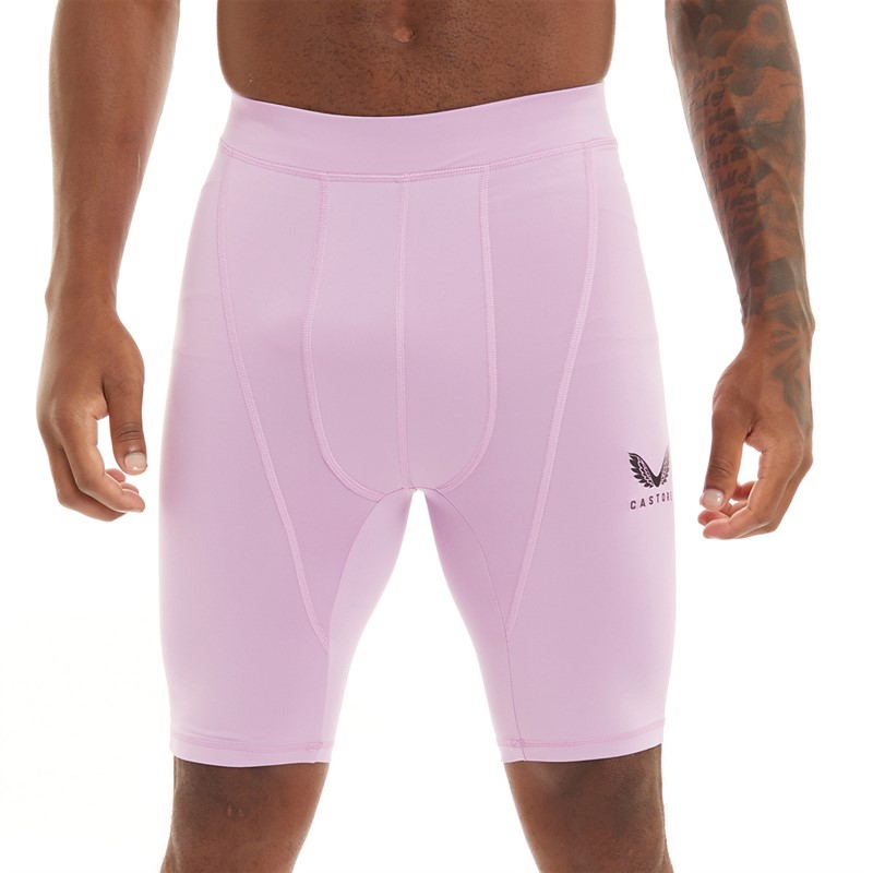 Castore Mens Baselayer Shorts Sheer Lilac