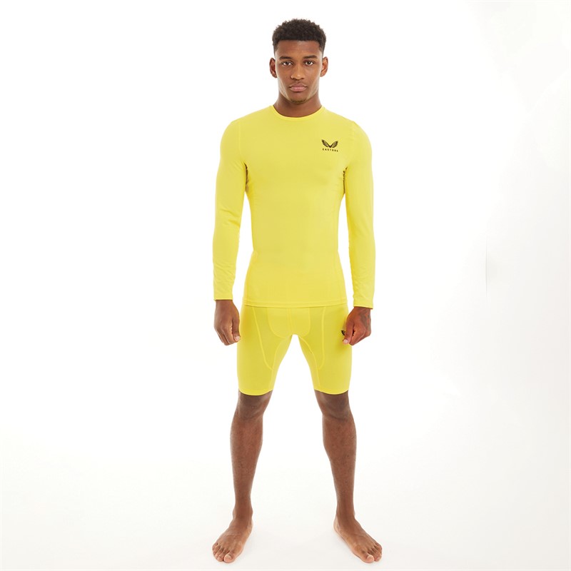 Castore Mens Baselayer Long Sleeve Top Blazing Yellow