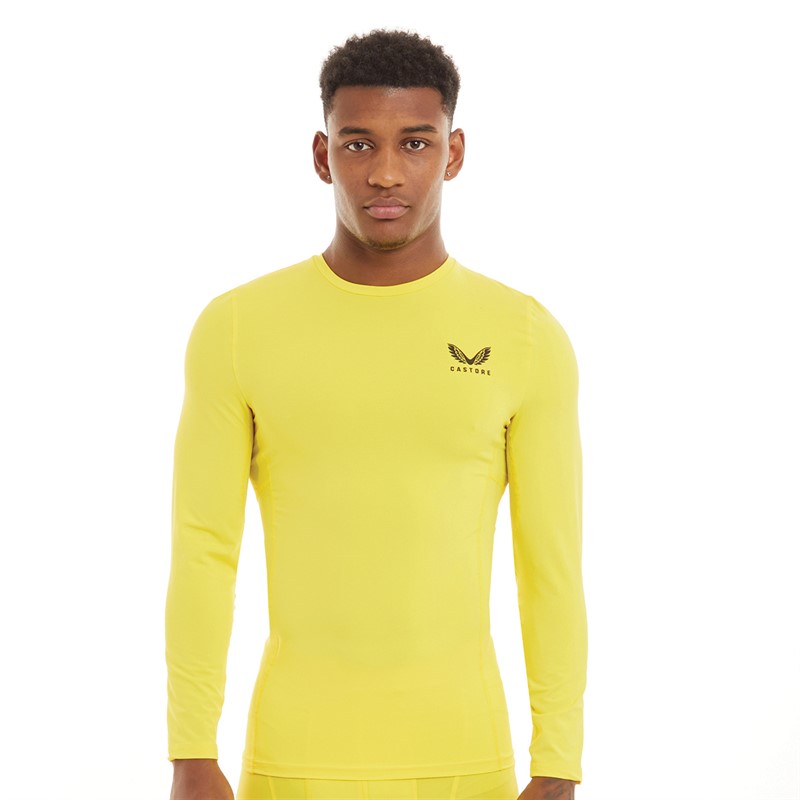 Castore Mens Baselayer Long Sleeve Top Blazing Yellow