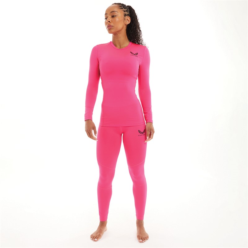 Castore Womens Baselayer Leggings Pink Glo