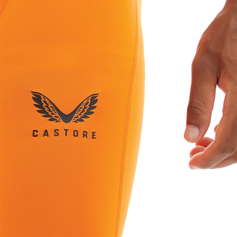 Castore Mens Baselayer Shorts Vibrant Orange