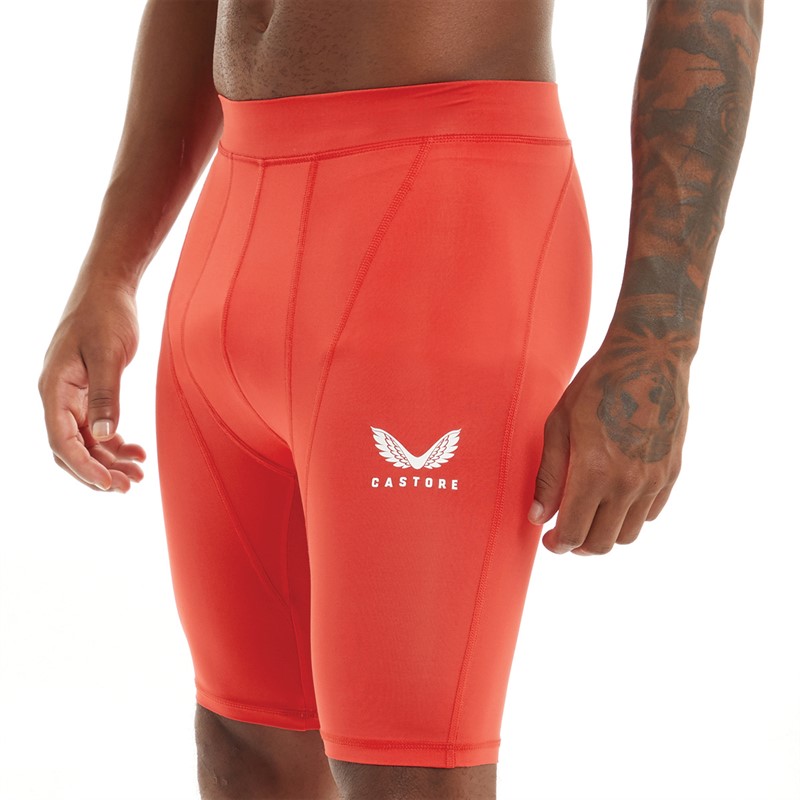 Castore Mens Baselayer Shorts True Red