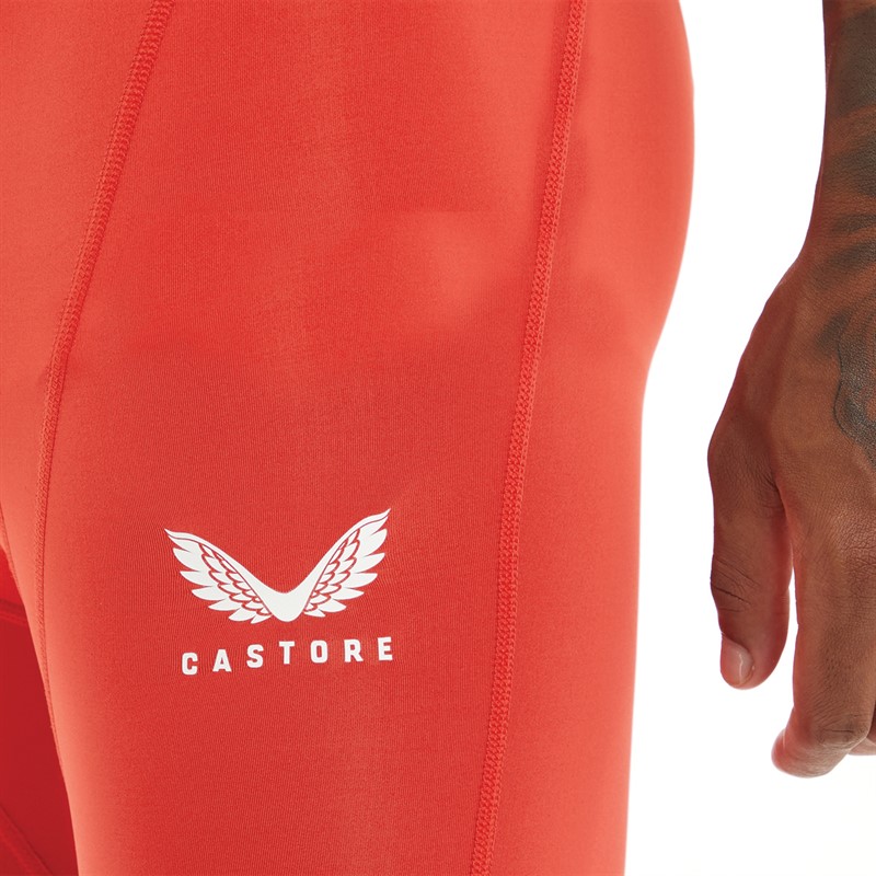 Castore Mens Baselayer Shorts True Red
