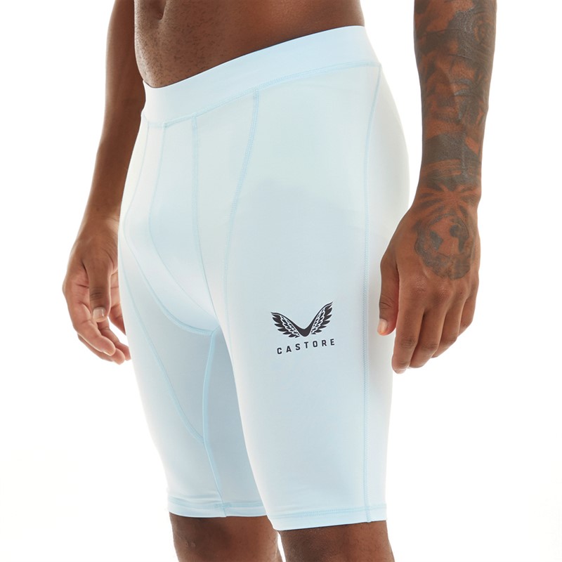 Castore Mens Baselayer Shorts Cool Blue