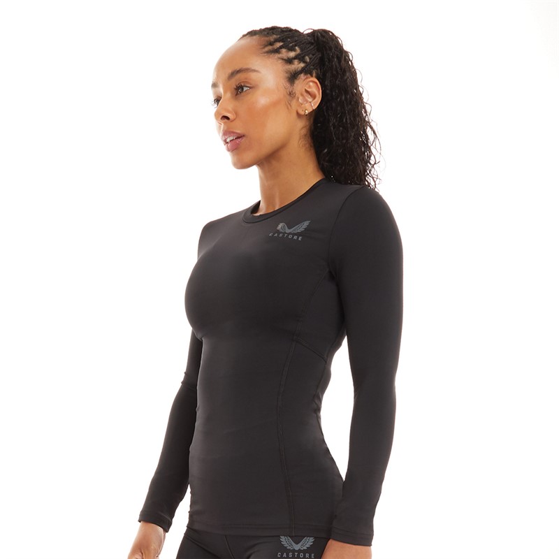 Castore Womens Baselayer Long Sleeve Top Black