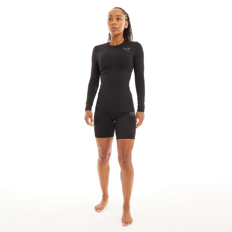 Castore Womens Baselayer Long Sleeve Top Black