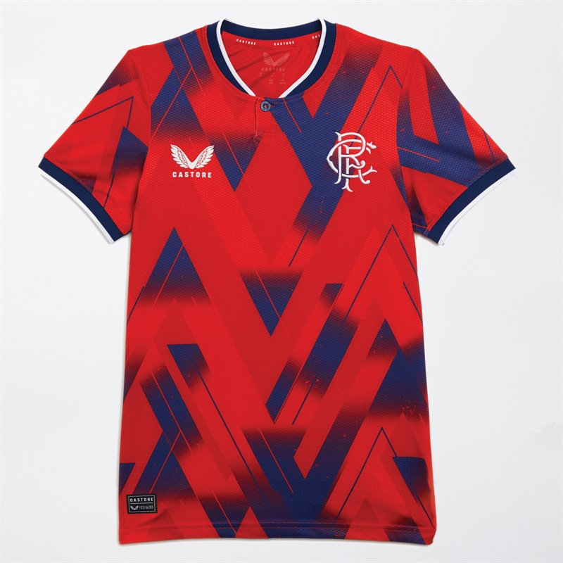 Castore Womens RFC Rangers Pro Fourth Jersey Flame Scarlet/Blue Depths