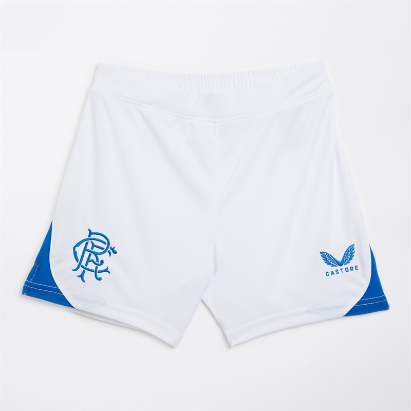 Castore Junior RFC Rangers Home Shorts Brilliant White