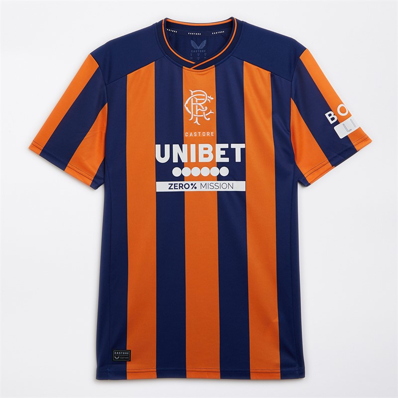 Castore Mens RFC Rangers Third Jersey Blue Depths/Vibant Orange