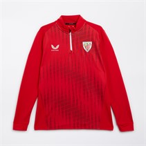 Castore Herren AC Athletic Club Bilbao Heimspiel 1/4 Zip Oberteil Rennrot/Glänzend Weiß