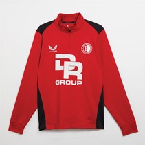 Castore Dames FR Feyenoord Spelers 1/4 Zip Top Barbados Cherry/Caviaar