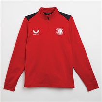 Castore Dames FR Feyenoord Spelers 1/4 Zip Top Barbados Cherry/Caviaar