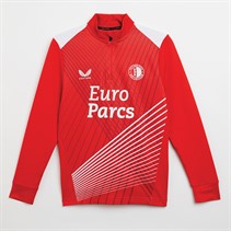 Castore Junior FR Feyenoord Home Pre Match 1/4 Zip Top kolor Flame Scarlet/Brilliant White