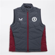 Castore Junior AVFC Aston Villa Coaches Bench Gilet Ebony/Rhododendron