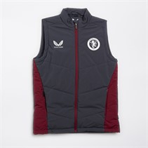 Castore Womens AVFC Aston Villa Coaches Bench Gilet Ebony/Rhododendron