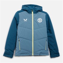 Castore Junior AVFC Aston Villa Players Travel Bench Coat Bluestone/Deep Dive