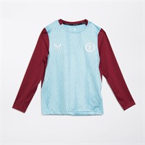 Castore Junior AVFC Aston Villa Players Pre-Season Training Long Sleeve Jersey Sky Blue/Rhododenron