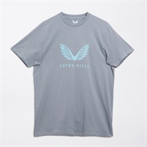 Castore Mens AVFC Aston Villa Coaches Travel Logo T-Shirt Tradewinds