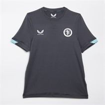 Castore Junior AVFC Aston Villa Coaches Travel T-Shirt Ebony/Sky Blue