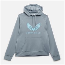 Castore Womens AVFC Aston Villa Coaches Travel Logo Hoodie Tradewinds