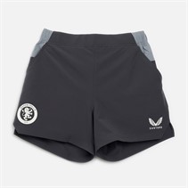 Castore Womens AVFC Aston Villa Coaches Travel Shorts Ebony/Tradewinds