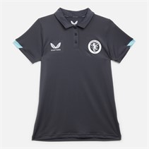 Castore Womens AVFC Aston Villa Coaches Travel Polo Ebony/Sky Blue