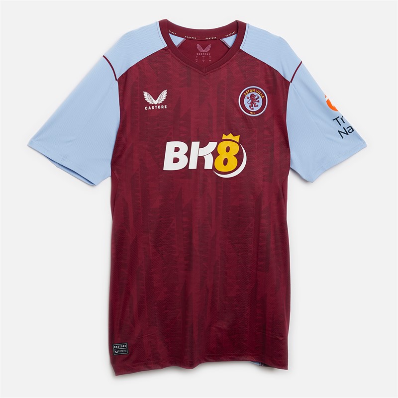 Castore Mens AVFC Aston Villa 23/24 Pro Home Jersey Rhododendron/Serenity