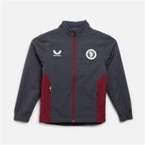 Castore Junior AVFC Aston Villa Coaches Lightweight Training Jacket Ebony/Rhododendron