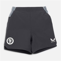 Castore Junior AVFC Aston Villa Coaches Travel Shorts Ebony/Tradewinds