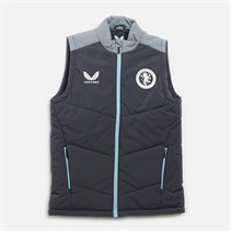 Castore Womens AVFC Aston Villa Coaches Travel Gilet Ebony/Tradewinds
