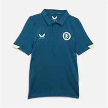 Castore Junior AVFC Aston Villa Players Travel Polo Deep Dive/Lemonade