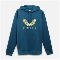 Castore Mens AVFC Aston Villa Players Travel Logo Hoodie Deep Dive