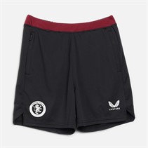 Castore Junior AVFC Aston Villa Staff Training Shorts Caviar/Rhododendron/Caviar