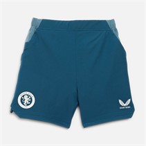 Castore Junior AVFC Aston Villa Players Travel Shorts Deep Dive/Bluestone