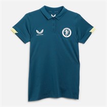 Castore Womens AVFC Aston Villa Players Travel Polo Deep Dive/Lemonade