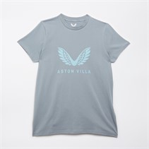 Castore Womens AVFC Aston Villa Coaches Travel Logo T-Shirt Tradewinds