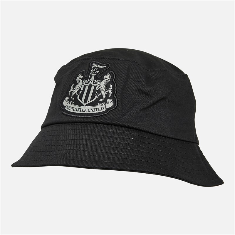 Cappello Alla Pescatora Newcastle Geordie - Unisex Nero E Bianco - Con Stella Ricamata - Protezione Sole E Rave