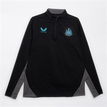 Castore Mens NUFC Newcastle United 1/4 Zip Top Black/Grey