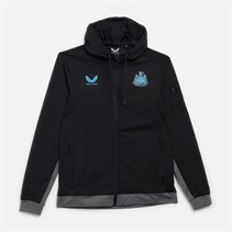 Castore Mens NUFC Newcastle United Tech Fleece Full Zip Hoodie Black/Grey
