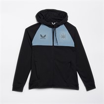 Castore Womens NUFC Newcastle United Tech Fleece Full Zip Hoodie Caviar/Windward Blue