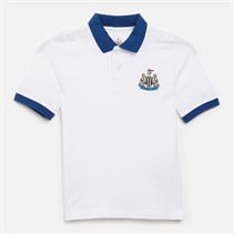 Castore Junior NUFC Newcastle United Heritage Pique Polo Brilliant White