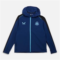 Castore Womens NUFC Newcastle United Travel Hooded Track Jacket Navy