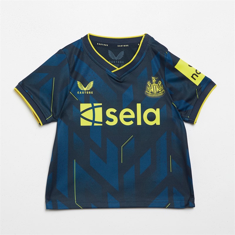 Castore Infant NUFC Newcastle United Third 23/24 Baby Mini Kit Carbon/Blazing Yellow/Brilliant White