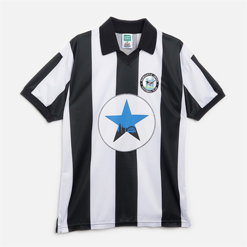 Score Draw Mens NUFC Newcastle United 1982 Retro Jersey Black/White