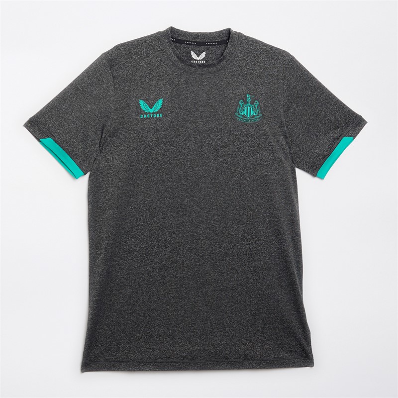 Castore Mens NUFC Newcastle United Coaches Travel T-Shirt Ponderosa Pine/Caviar