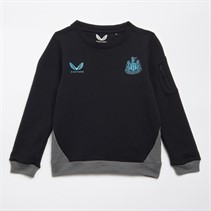 Castore Junior NUFC Newcastle United Crew Sweatshirt Caviar/Lava Smoke