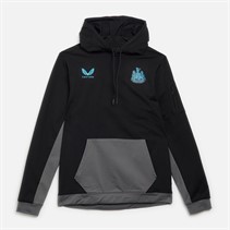 Castore Mens NUFC Newcastle United Tech Fleece Hoodie Caviar/Lava Smoke