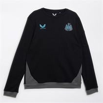 Castore Mens NUFC Newcastle United Crew Sweatshirt Caviar/Lava Smoke